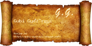 Gubi Györgyi névjegykártya